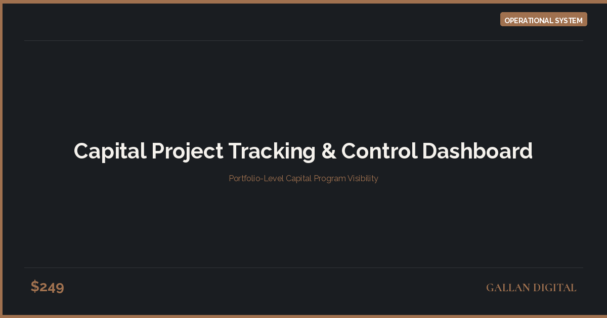 Capital Project Tracking & Control Dashboard
