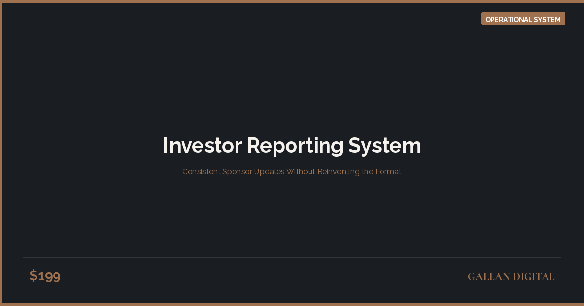 Investor Reporting System