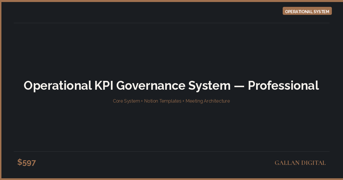 Operational KPI Governance System — Professional